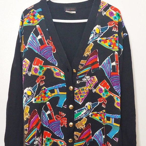 KITSCHY Vintage Simon Chang Whimsical Cardigan - Picture 1 of 5